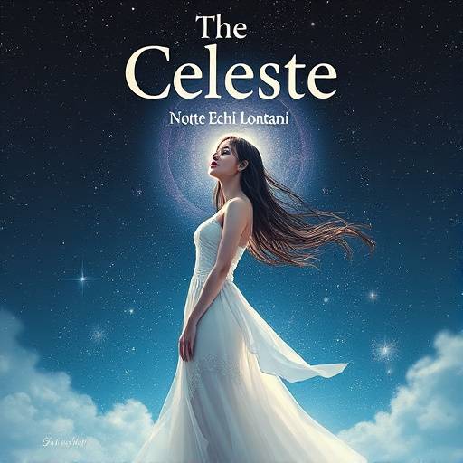 Copertina dell'album 'Echi Lontani' di Celeste Notte, con un cielo stellato e una figura femminile stilizzata