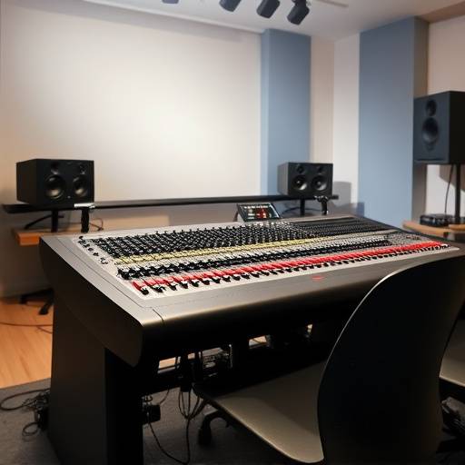 Immagine di una consolle di mixaggio professionale nel nostro studio